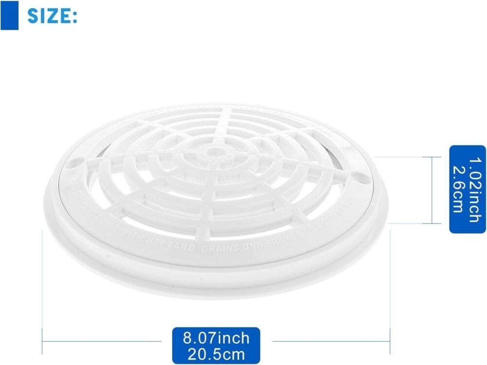 Fenteer Sumidero de Fondo de Piscina Anti Vortex de 20 cm con Parrilla/Cubierta y Tornillos - Imagen 2