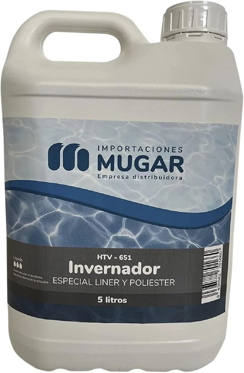 MUGAR - Invernador Líquido 5 Litros Especial Liner y Poliéster, Sin Cobre