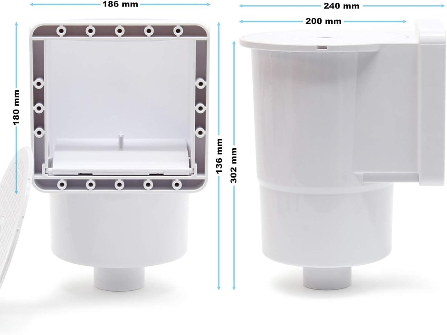 Set de Skimmer para Piscina con Boquilla de Succión y Gran Cesto Colector - WilTec - Imagen 2