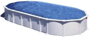Piscina Desmontable Ovalada de Acero GRE Haiti 800 x 470 x 132 cm, Blanco