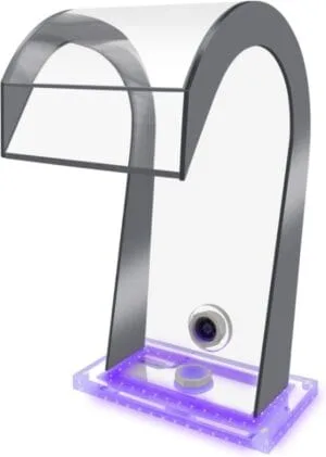 LONGRUN Aliviadero de Cascada en Forma de S Fuente de Piscina Acrílica con Luz LED