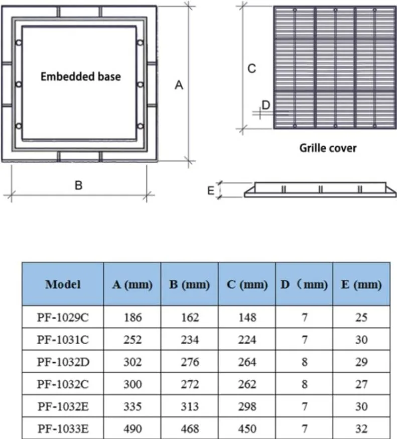 OemClima Rejilla de Desagüe de Fondo para Piscina de Hormigón, Tamaño Exterior 252x252 mm - Imagen 2