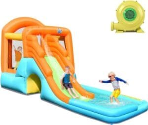 COSTWAY Castillo Hinchable con Tobogán Parque Acuático para Niños