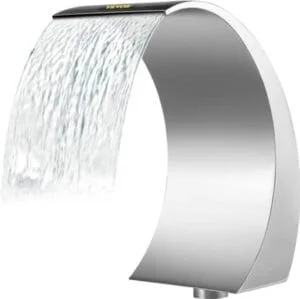 VEVOR Fuente Cascada de Acero Inoxidable con Diseño Curvo