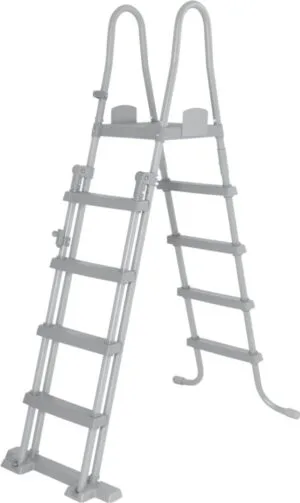 Escalera de seguridad para piscina sobre suelo 132 cm con marco resistente a la corrosión