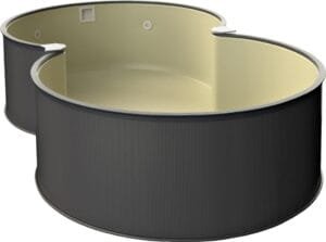 Piscina de 8 Formas Exclusivas Medipool, 650 x 420 x 120 cm, Antracita