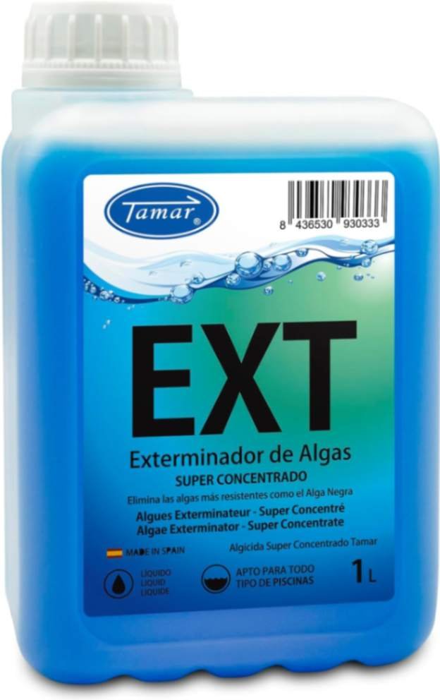 Tamar Exterminador de Algas, Mayor Concentración, Alguicida no Espumante, Biocida Especial para Piscinas, 1 Litro