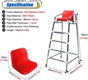 Silla de Socorrista de Acero Inoxidable LZMZMQ para Exteriores