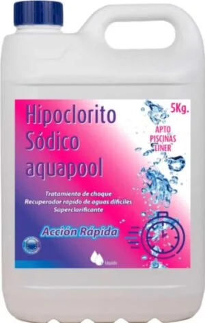 Cloro Choque Líquido Hipoclorito Sódico 15% AQUAPOOL - 6 kg (5 litros)