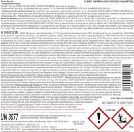 Cloro de Choque en Grano para Piscinas: Tratamiento Rápido y Eficaz (5 kg) - Imagen 2