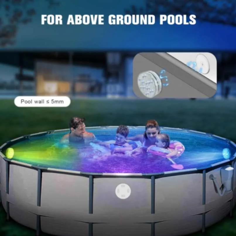 Luces Sumergibles Recargables Qoolife de 3.3" con Control Remoto - Imagen 2