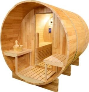 GLOBAL RELAX® | DHARANI S6 OUTDOOR Sauna de Vapor para 6 Personas con Estufa de Piedras