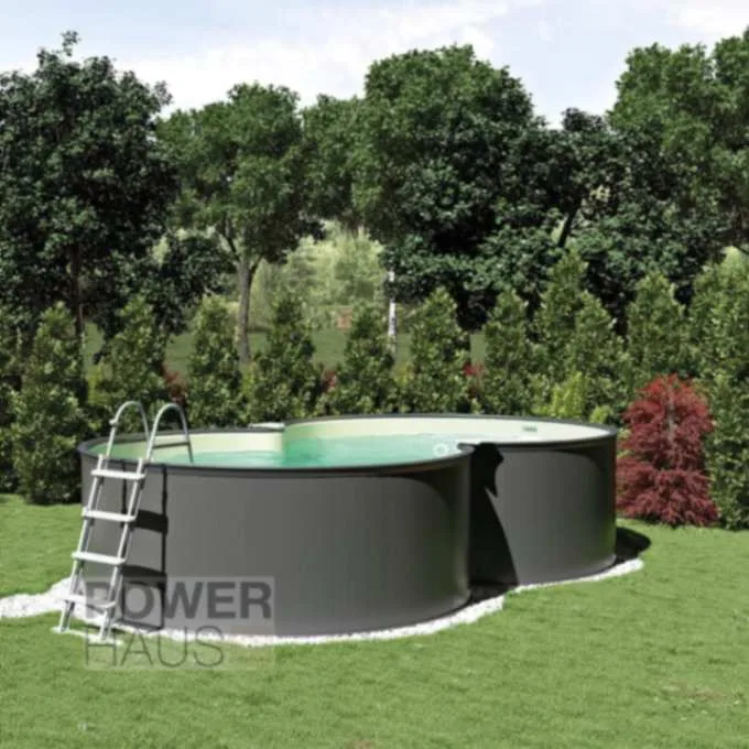Piscina de 8 Formas Exclusivas Medipool, 650 x 420 x 120 cm, Antracita - Imagen 2