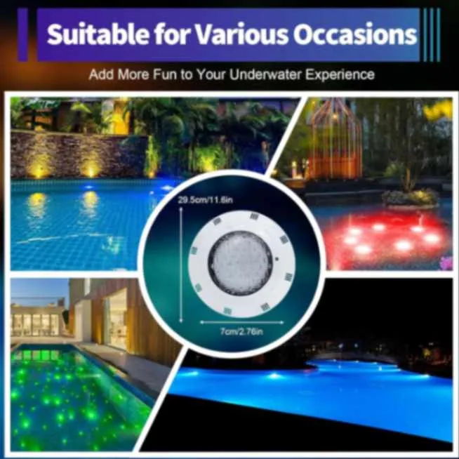 OUKANING Foco LED para Piscina 45W RGB con Control Remoto - Imagen 2