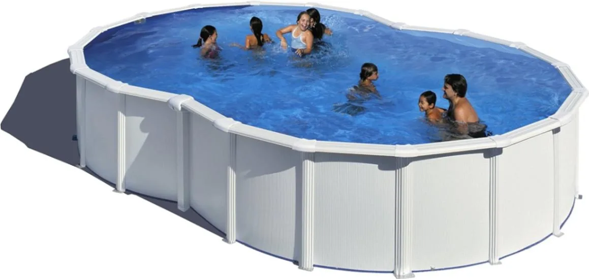 Piscina de Acero en Forma de Ocho GRE Varadero, 640 x 390 x 120 cm, Blanca