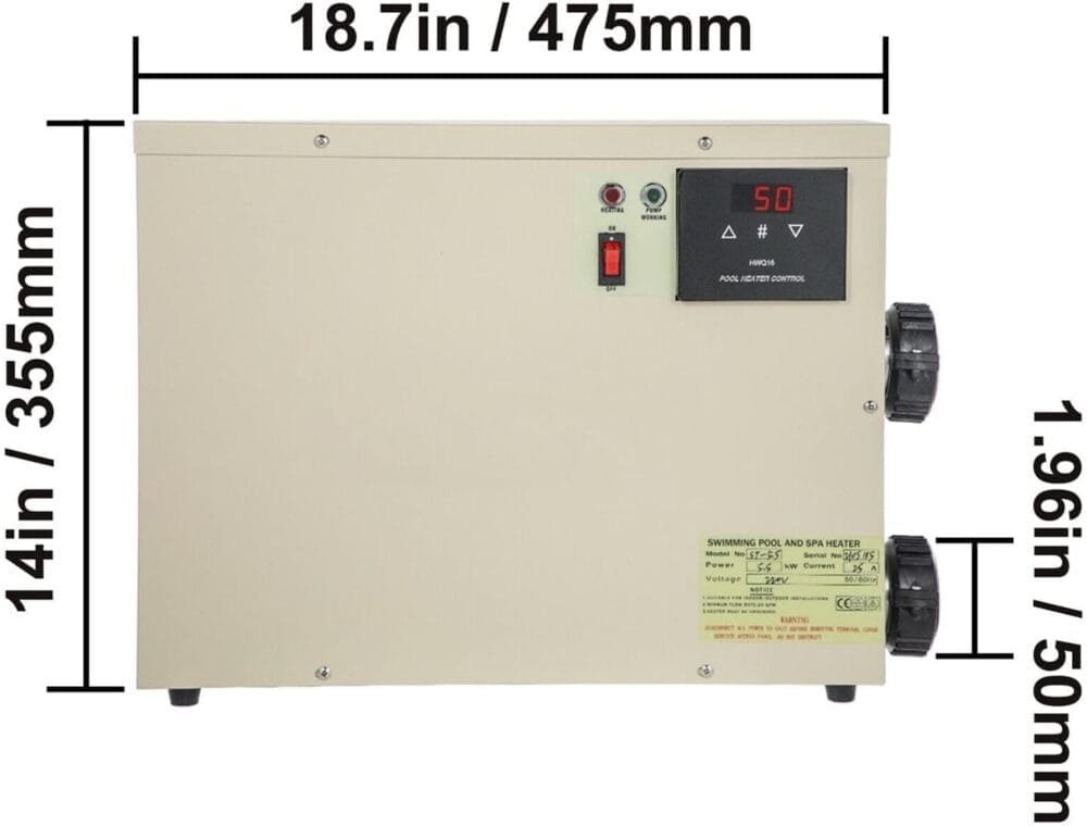 ZYJIX – Calentador de Agua Digital Eléctrico para Piscinas y Spas (11 kW) - Imagen 2