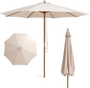 Sombrilla de Patio COSTWAY con Techo Ventilado y Altura Ajustable