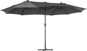 Sombrilla doble de jardín Outsunny gris
