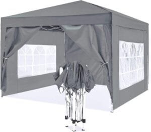 Carpa Plegable ISE 3x3 con Paredes Laterales y Ventanas