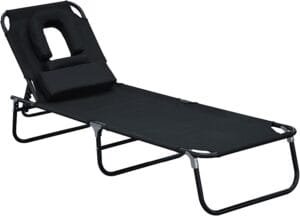 Outsunny Tumbona Plegable Modelo 84B-623 con Orificio de Lectura