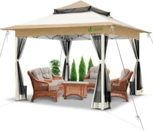 Cenador Plegable VOUNOT 3.6x3.6m para Jardín, Patio y Exterior