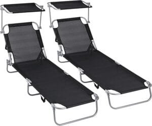Tumbonas T-LoVendo TLV-AM-LB02-BLACK (Pack de 2)